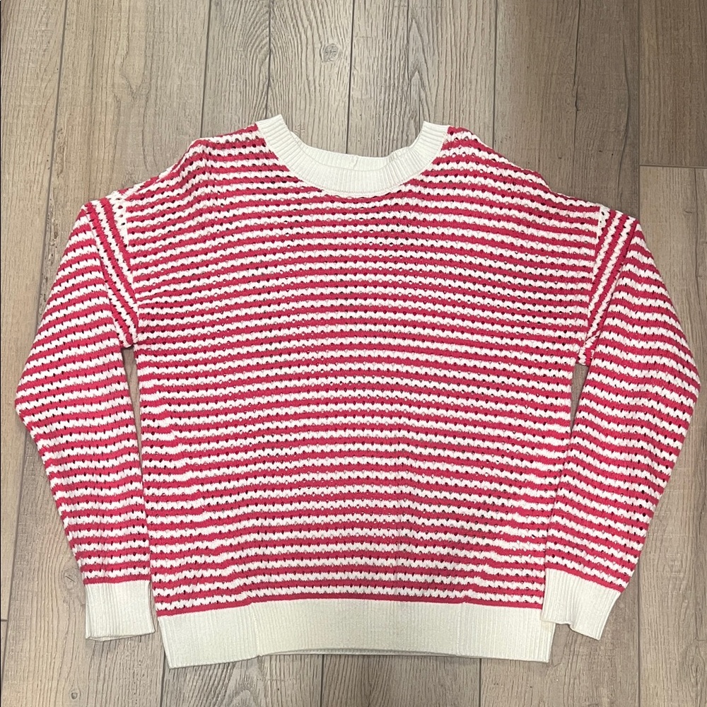 Cozy Striped Pink and White Women's Sweater